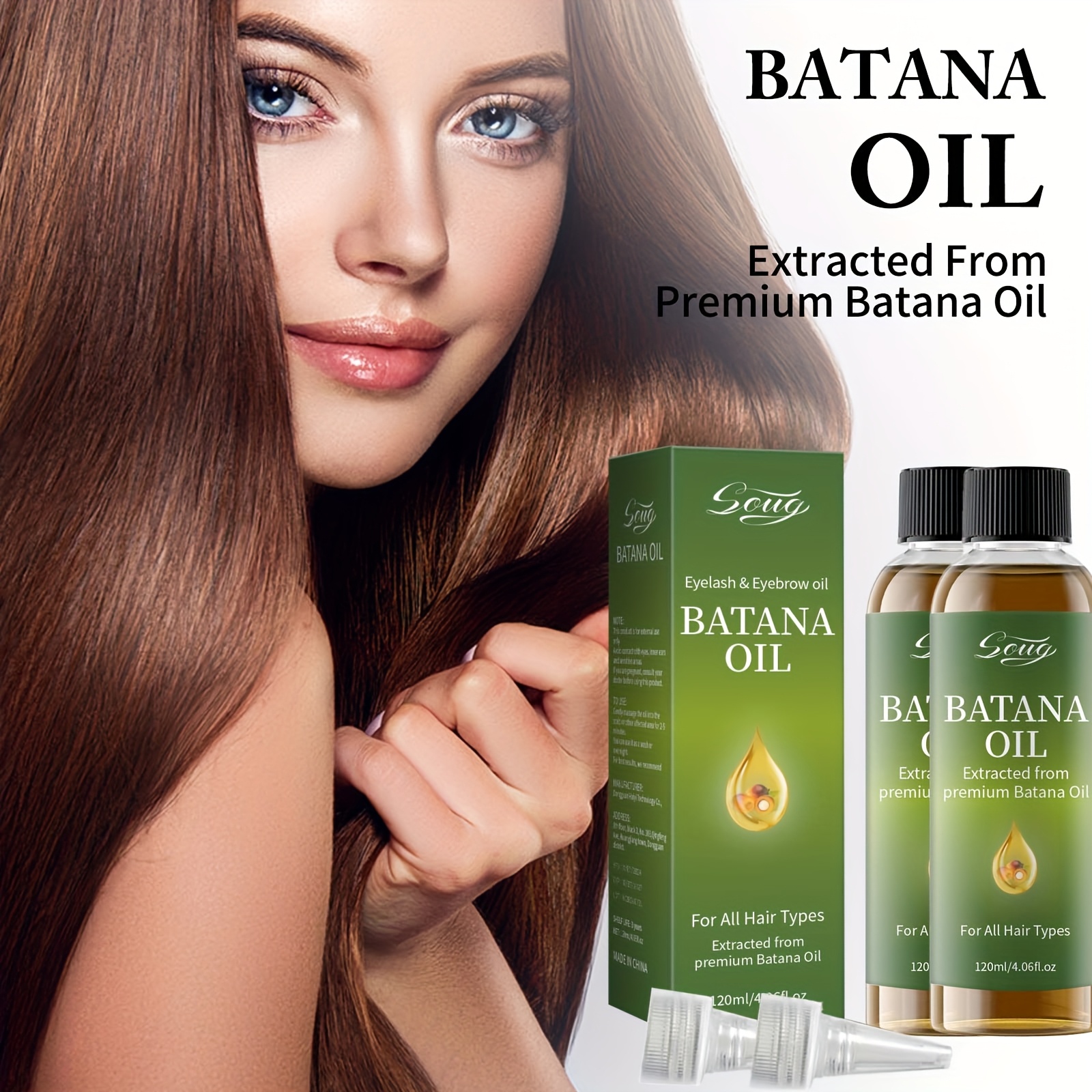 TEMU Buy 1 Get 1 Free, Total 2pcs -240ml Luxurious Unrefined Batana Hair Oil - Smoother, Hypoallergenic, Used On Hair, Eyelashes, Body, All Over