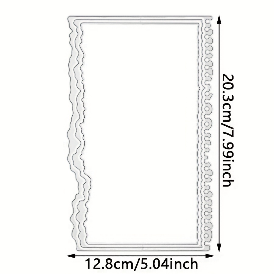 1pc Book Page Ripple Frame Metal Die Cut Mold Suitable For Diy Scrapbooking, Card Making, And Paper Craft Projects