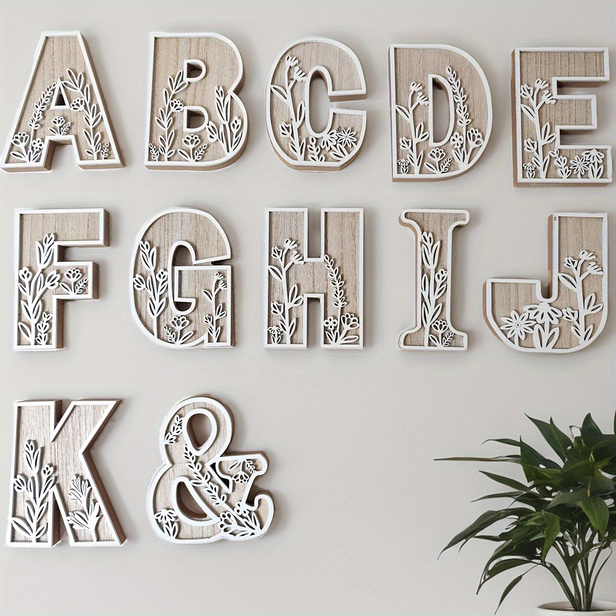 

Wooden Decorative Alphabet Letters With , Manufactured Wood Tabletop Sign & Plaque For Room Name, Wedding Decor, Wall Art - English Language, Multipurpose Use