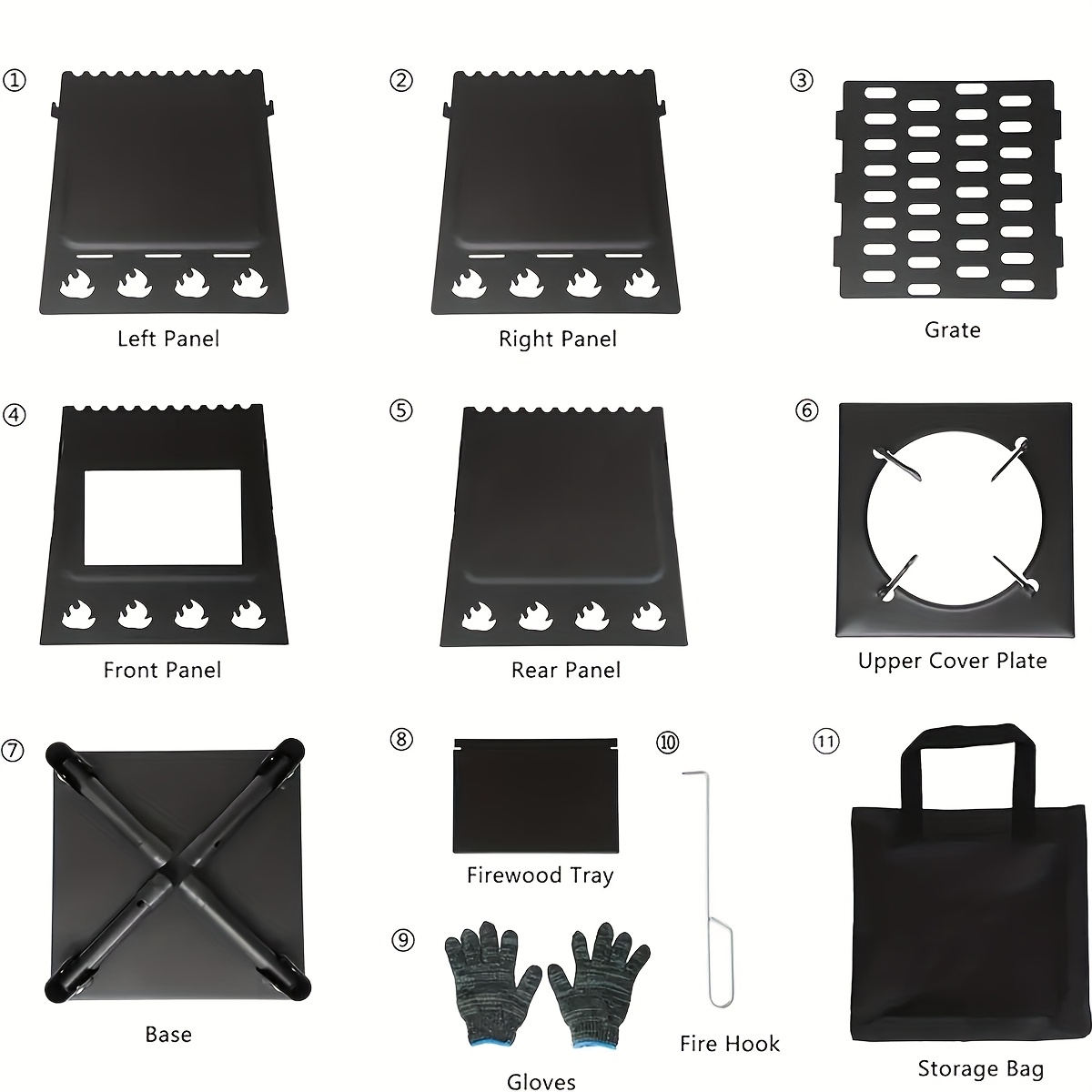 Portable Wood Burning Camp Stove - Heavy-Duty Outdoor Campfire Stove with Sturdy Legs & Air Vents, Firewood/Bonfire Compatible for Hiking, Backpacking, Picnic, BBQ, Travel - No Electricity/Flint/Magnesium Needed 9 Portable Wood Burning Camp Stove - Heavy-Duty Outdoor Campfire Stove with Sturdy Legs & Air Vents, Firewood/Bonfire Compatible for Hiking, Backpacking, Picnic, BBQ, Travel - No Electricity/Flint/Magnesium Needed - Image 9