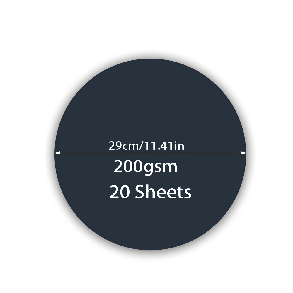TEMU 20 Feuilles de Carton Noir Rond, en Tailles, 17cm/25cm/, Adaptées pour la Peinture, les Découpages de Papier et Divers Manuels