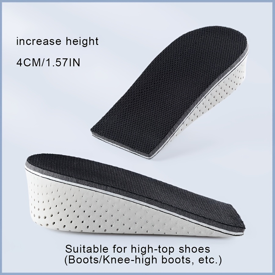 Image of 1 Pair Of Invisible Height-increasing Insoles, Soft, Breathable, Shock-absorbing, And Memory Foam Insoles Suitable For Everyday Casual Wear To Increase Height