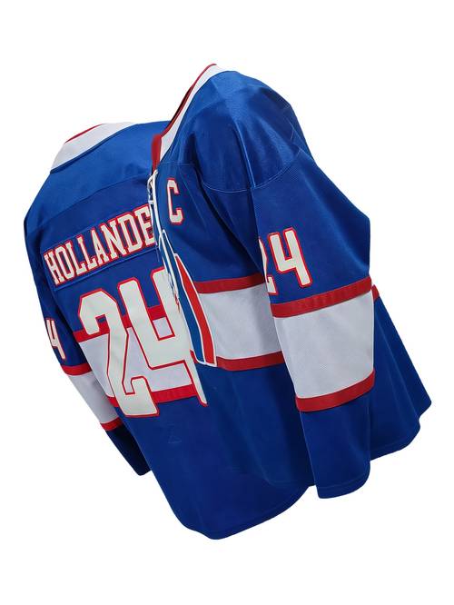 ice hockey 24 blue embroidery movie sports retro street fashion