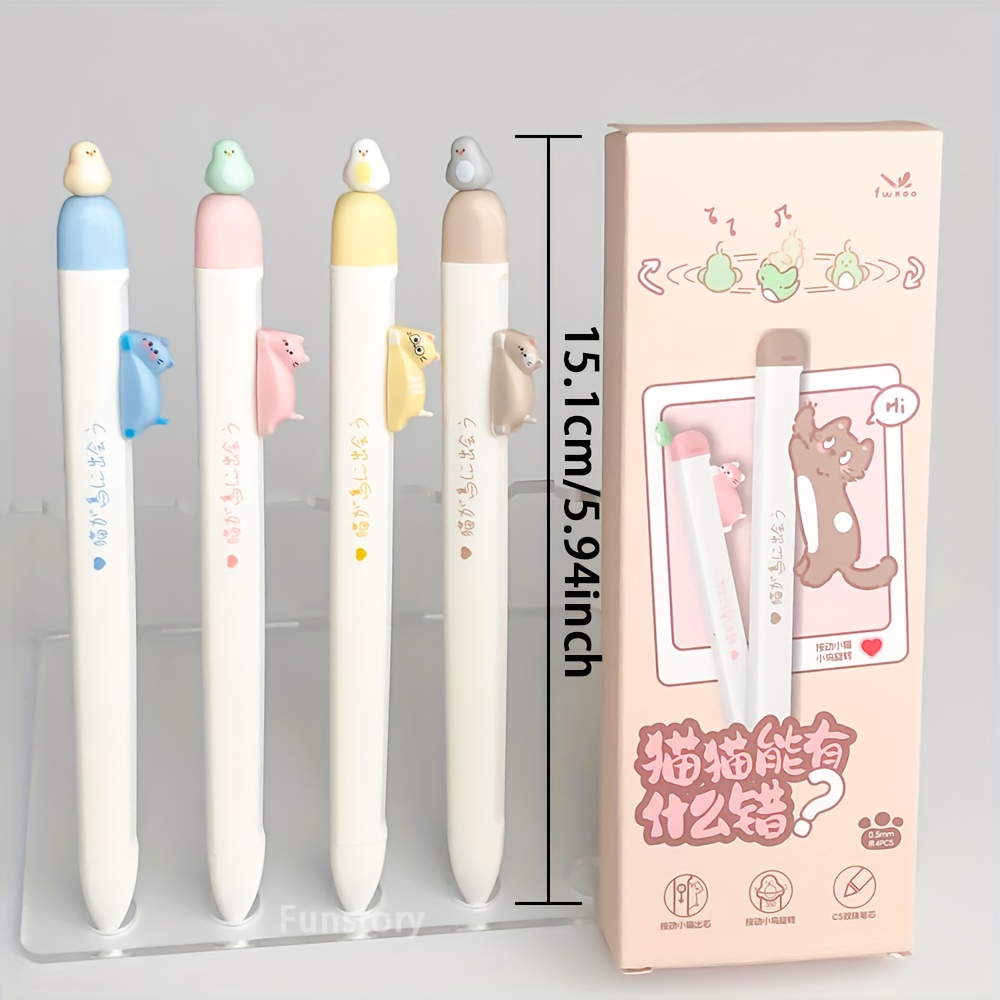 4 pack fun magnetic birdie kitty gel pens 0 5mm cute cartoon - Temu Australia