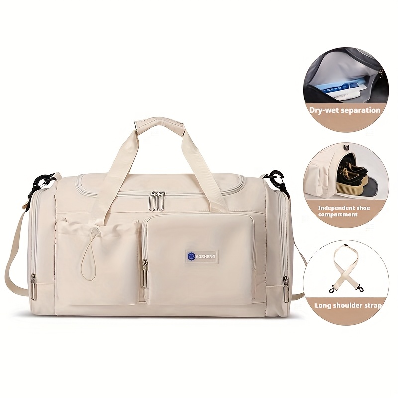 Image of Oxford Cloth Sports Duffel Bag - Large Capacity, Travel Gym Bag With Dry-wet , Shoe Compartment, Adjustable Shoulder Strap For Men And Women - Hand Wash/