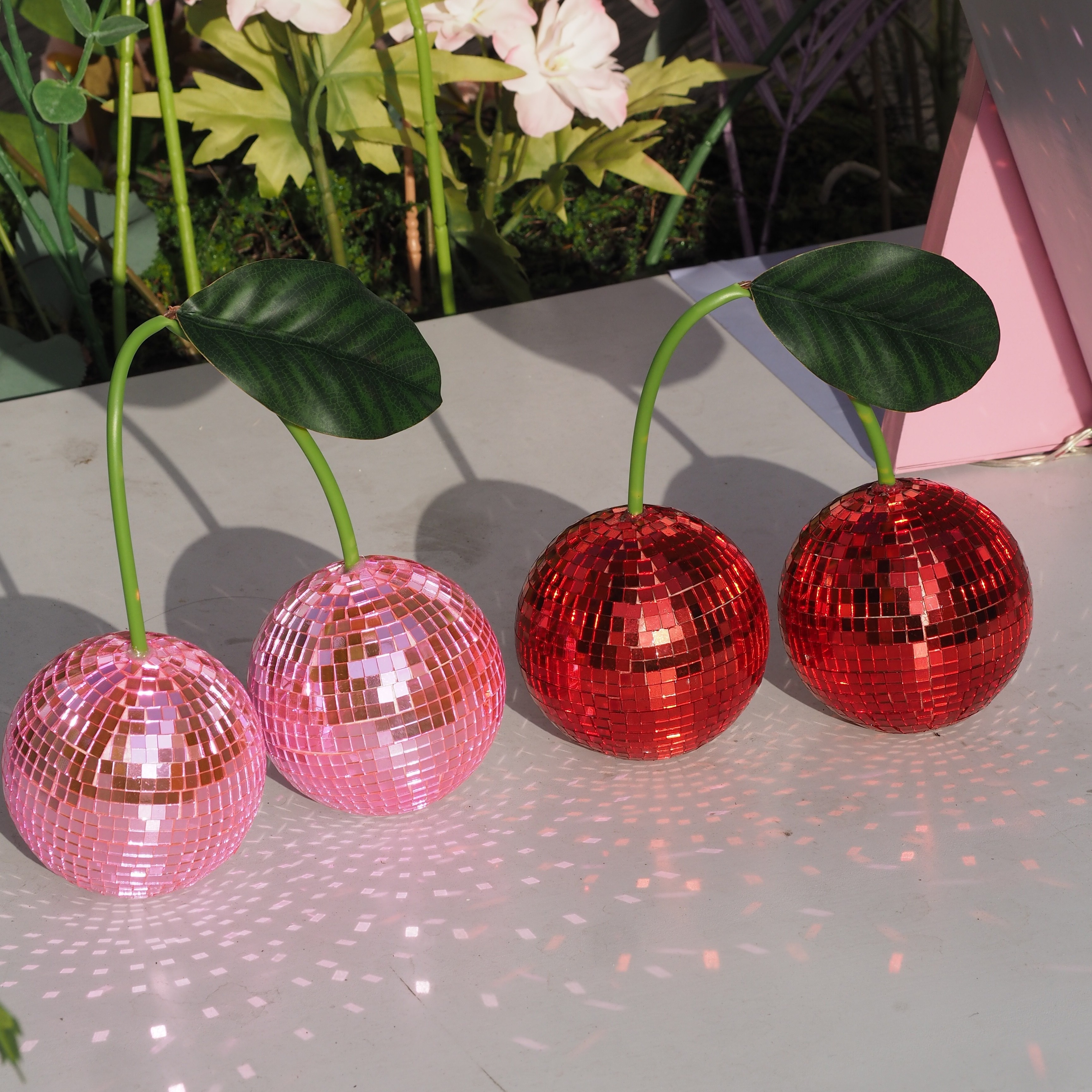 

Chic Red & Pink Cherry Disco Ball - Wall-hanging Decor For Parties, Weddings & Home