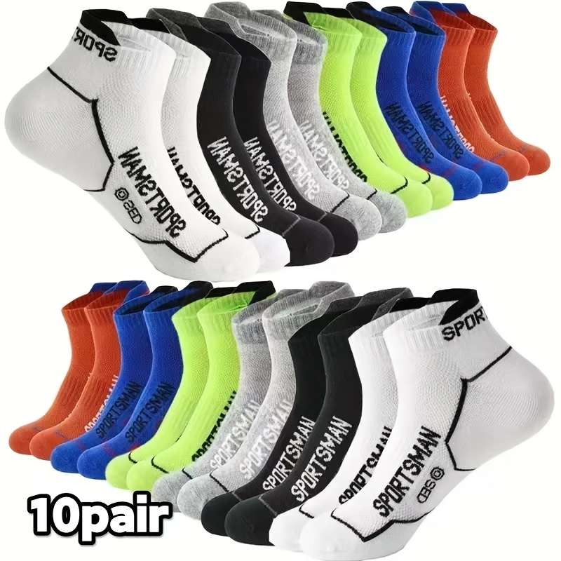 E-shop 5/6/10/12/18 Paar Herren Sportsocken, rutschfeste verschleißfeste Socken, Marathon-Laufsoßen, Federball-Basketballsocken, atmungsaktive