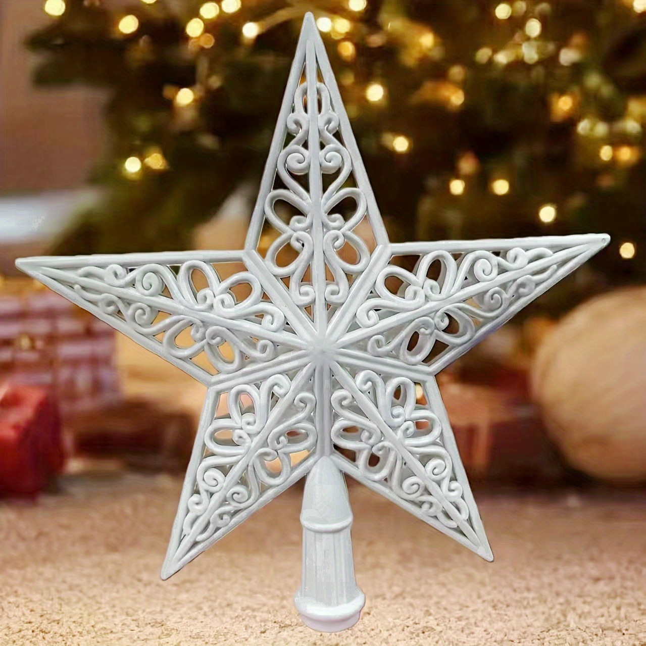 TEMU Adornos para árboles de Navidad, Estrella para árbol de Navidad, Adorno para árbol de Navidad para oficina interior, Decoración de árbol de