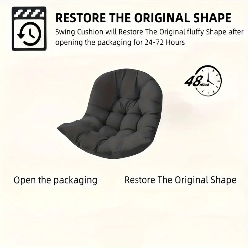 versatile dark gray hanging basket chair cushion comfortable polyester seat pad for indoor outdoor use and relaxation outdoor seat cushions details 5
