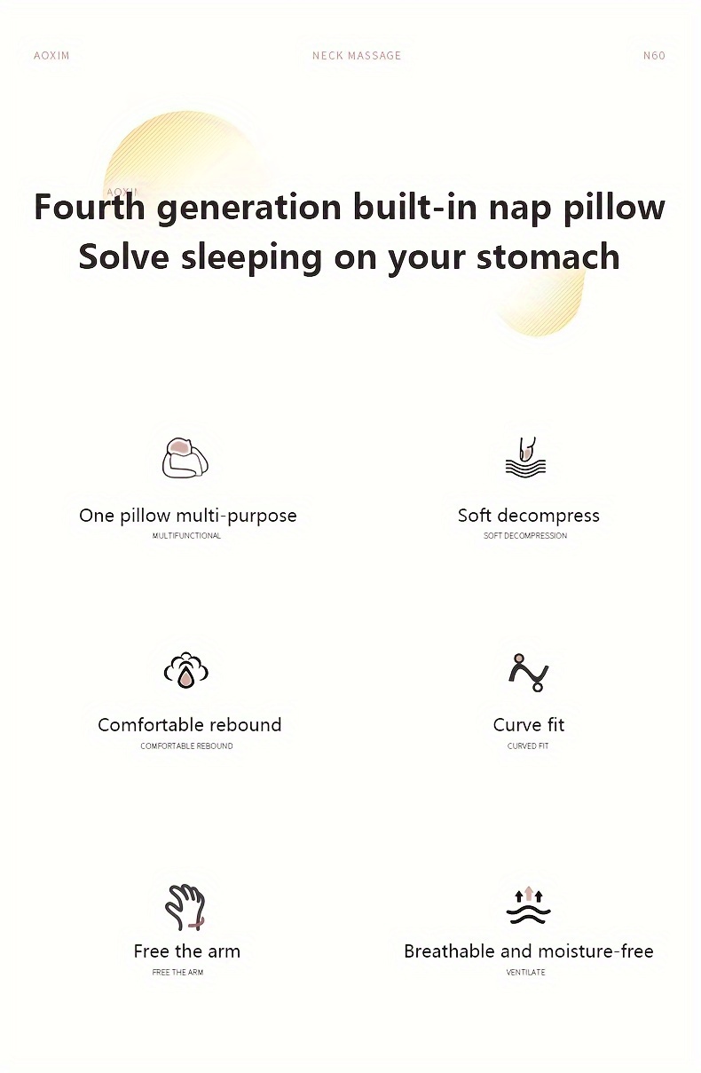 1pc nap sleeping pillow travel pillow camping pillow neck cervical pillow u shaped pillow headrest pillow for airplane car office home neck bolster support pillow face   pillow memory foam core details 1