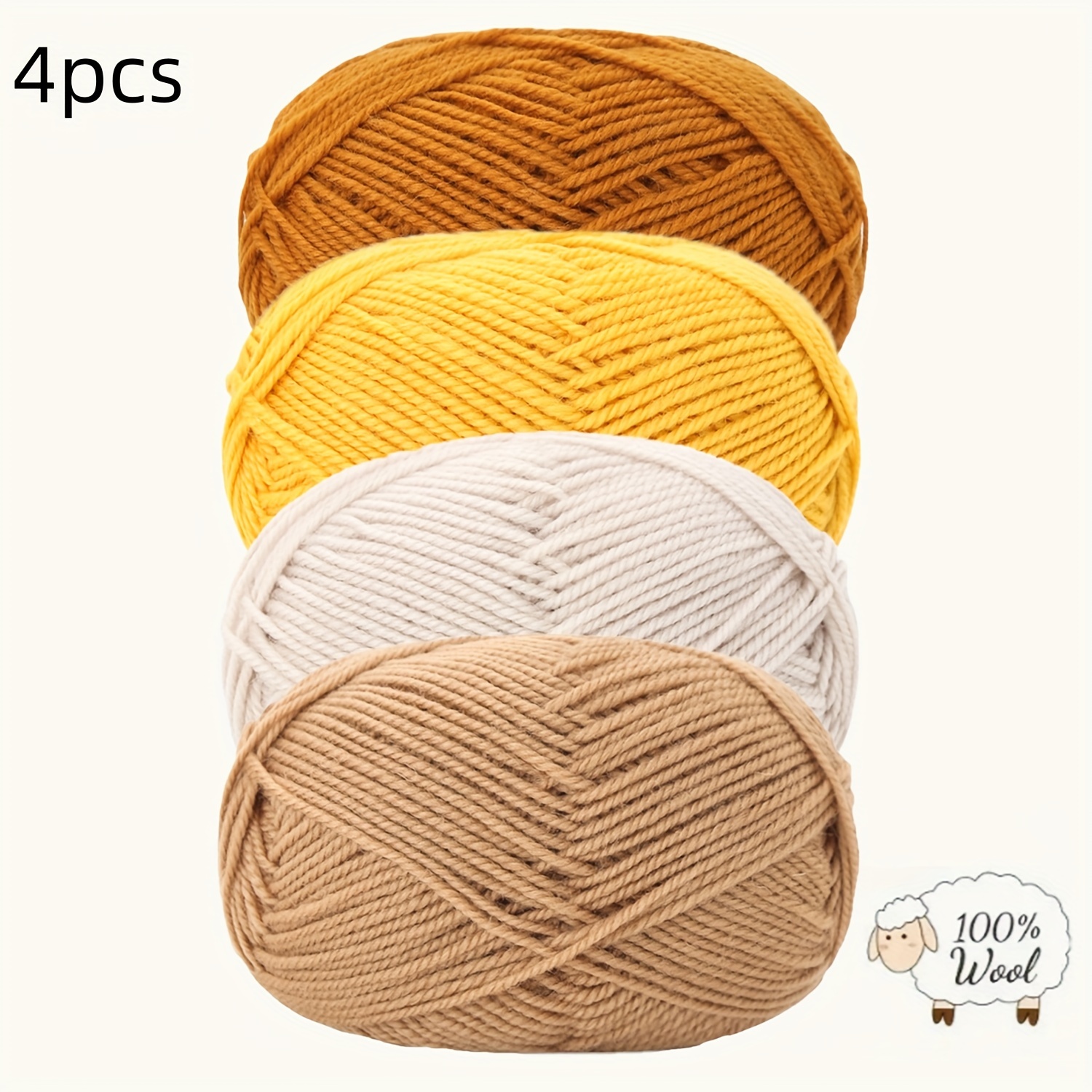 4 Packs And 3 Packs Morandi Colors Coarse Wool Thread, Crocheted Fall And Winter Coats, Hats, Blankets, Dolls And Other Fabrics, Set Combination, 100% Wool