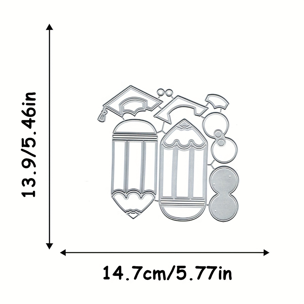 Image of 1pc Of Doctoral Cap Pencil Cutting Die, Cartoon Big- Crayon Cutting Mold For Back-to-, Embossing Template For Crafts And Supplies
