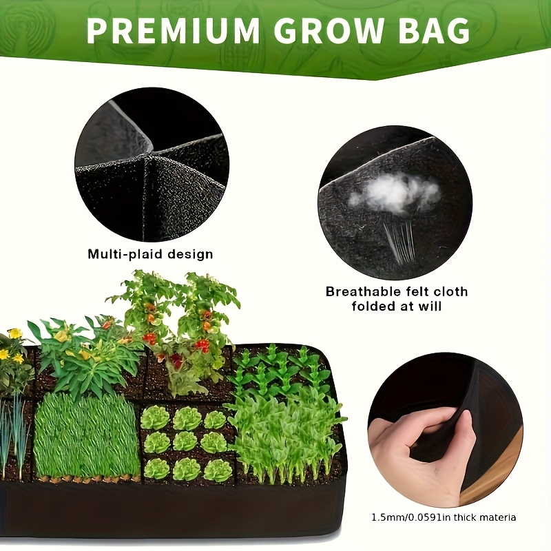 8 grid fabric raised flower beds breathable planting bags lightweight   used indoors outdoors versatile planting containers ideal for growing vegetables and flowers outdoor planting solutions gardening supplies garden decoration Product details 2