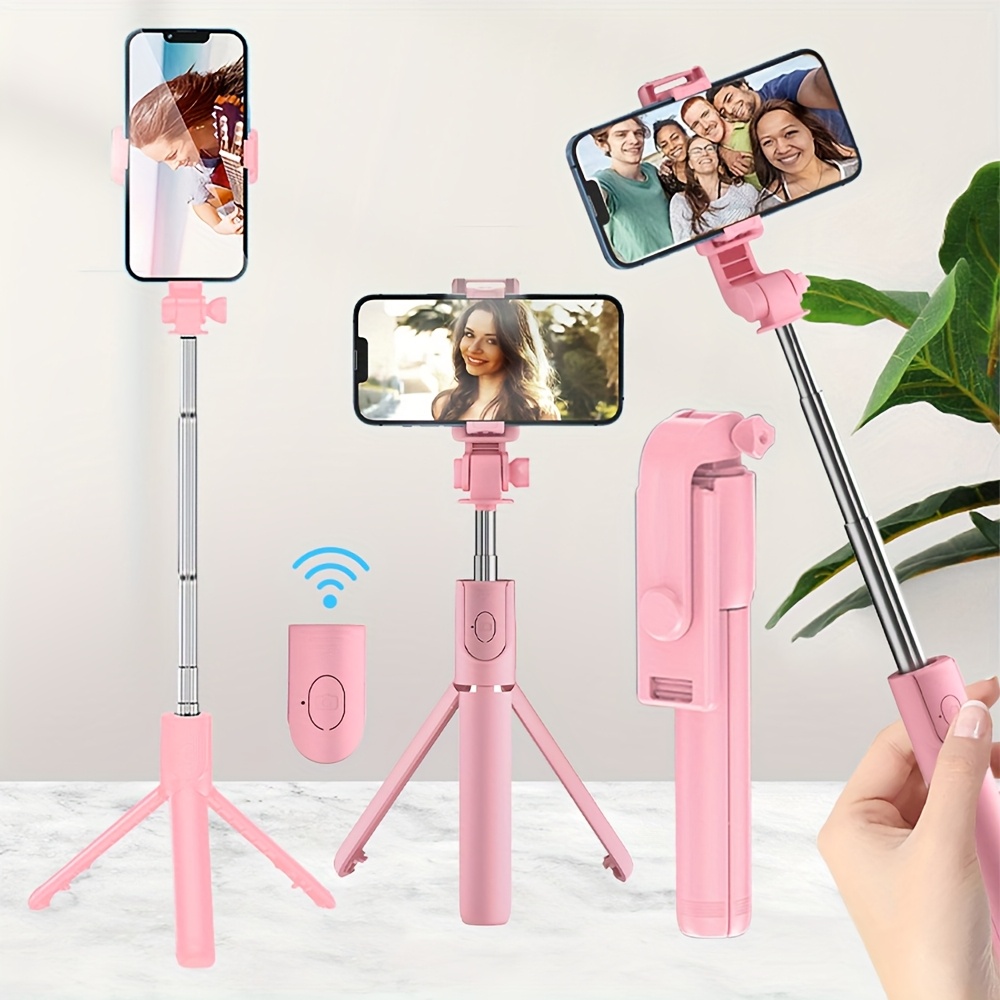 27-inch Extendable Selfie Stick Tripod with Phone Holder and Detachable  Wireless Remote, 360° Rotation, Compatible with for iphone and  Smartphones