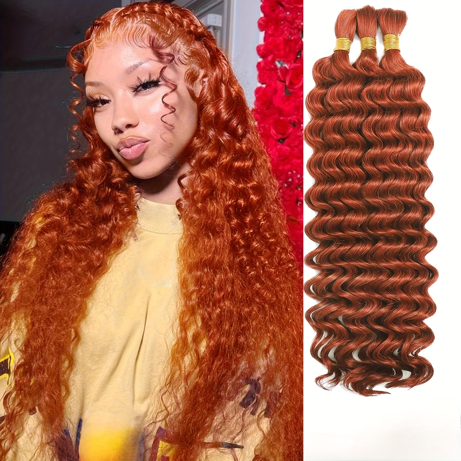 bulk human hair bohemian braids featuring colored - Temu display picture 1