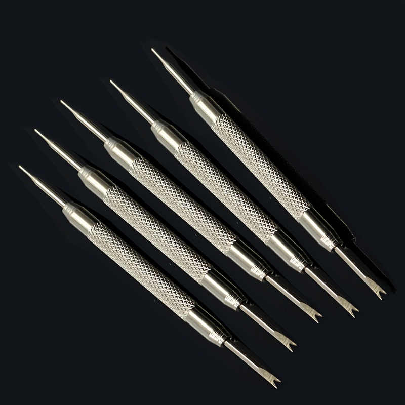 E-shop 5-teiliges Uhrenreparatur-Werkzeugset aus Edelstahl, Doppelkopf-Gabel, Metallohr-Schraubendreher, Zerlegungs- Montagewerkzeug für Armbandwechsel