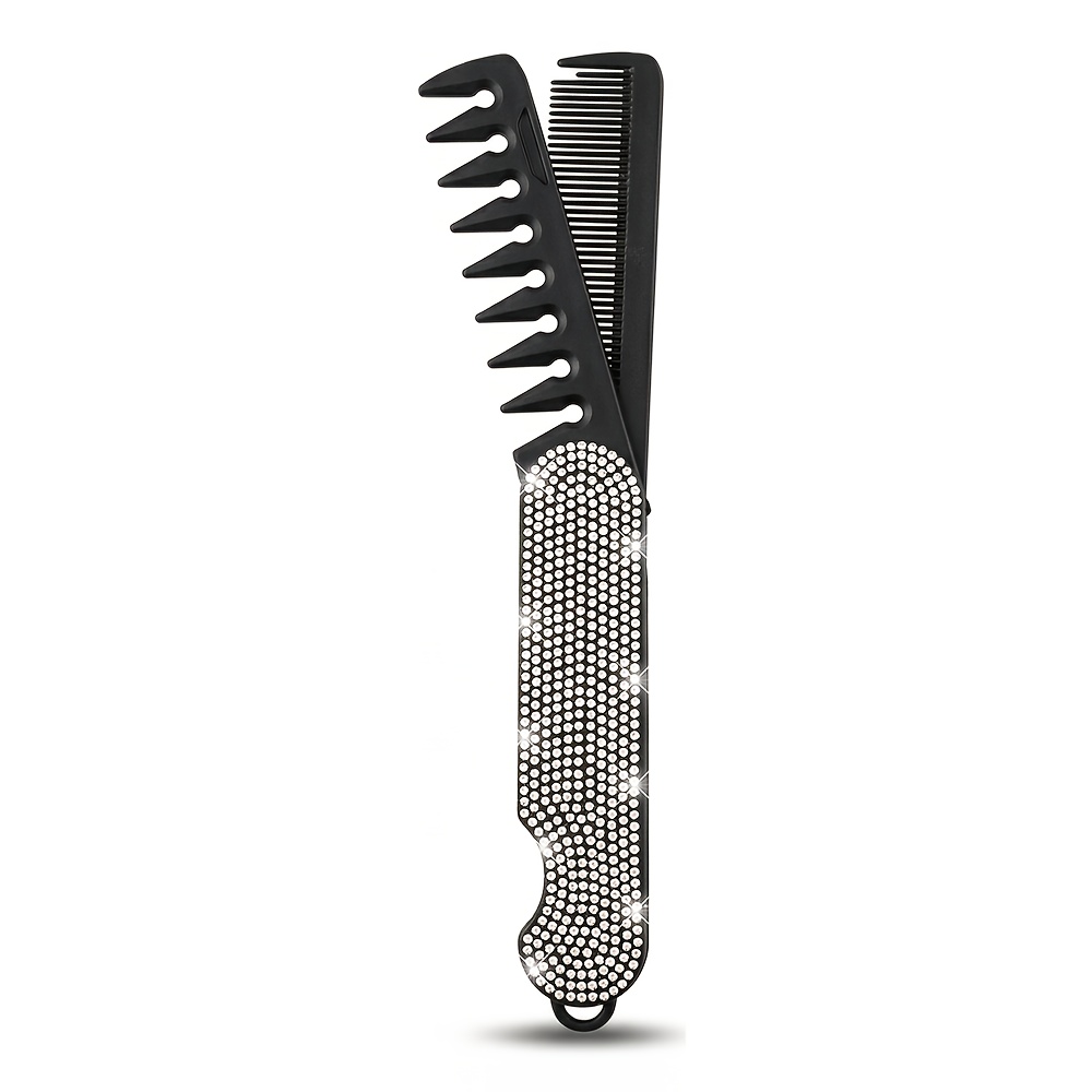 TEMU Agogoose 2-in-1 Rhinestone Hair Comb For Women - Dual-use Detangling & Styling Comb With Full Rhinestone Suitable For Curly/straight Hair,