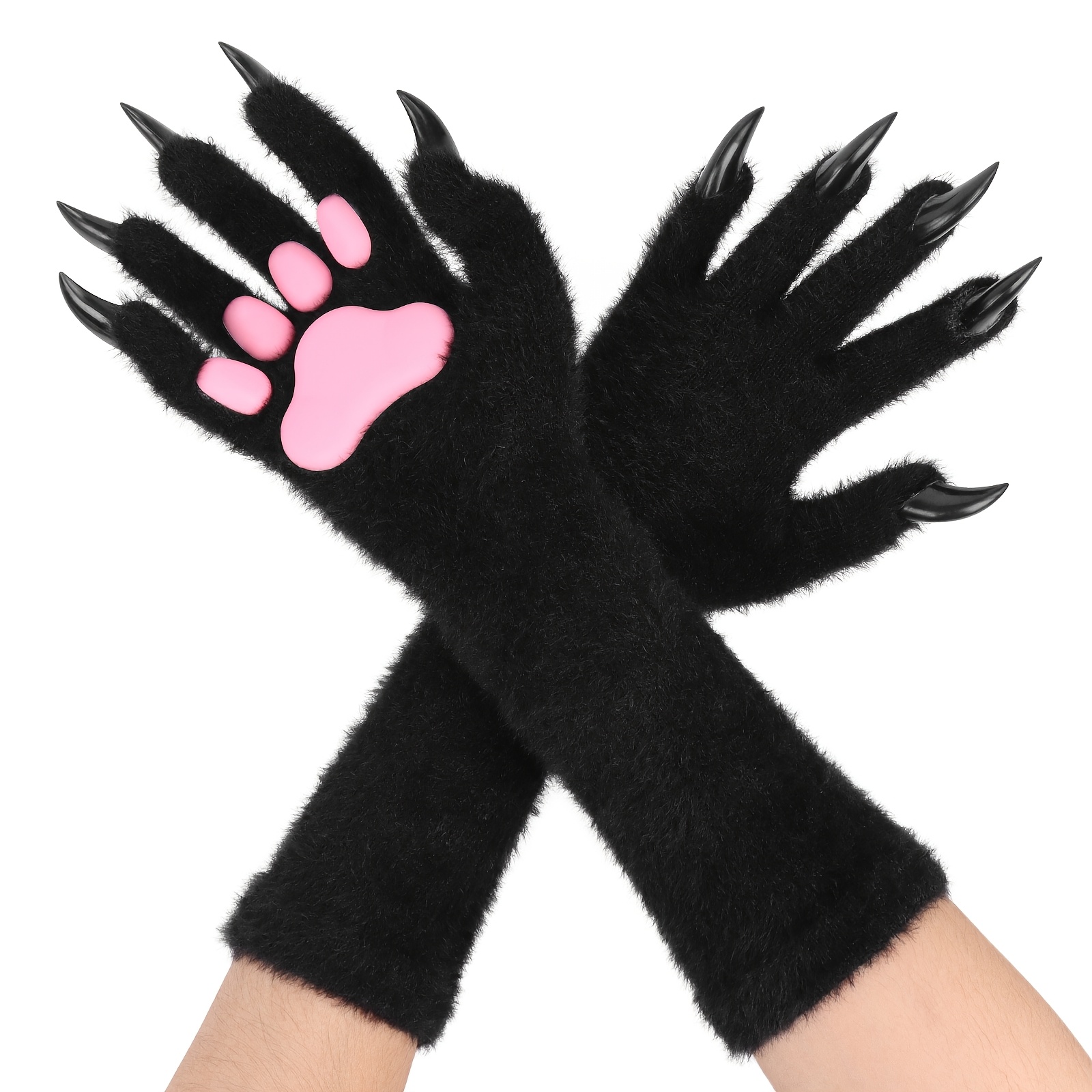 animal paw gloves with cat bear   dog claws pads for halloween party cosplay