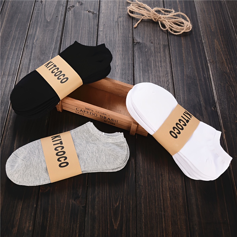 5pairs Spring And Summer Men's Versatile Sports Ankle Socks, Spring And Autumn Simple Breathable Short Socks, Autumn And Winter Outdoor Versatile Unisex Invisible Socks