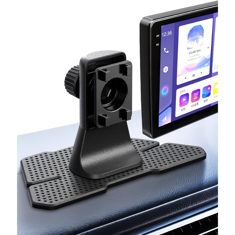 TEMU Support de fixation CarPlay compatible avec écran CarPlay portable et appareil GPS 7/9/10,26”, support de de bord réglable avec base rotative et