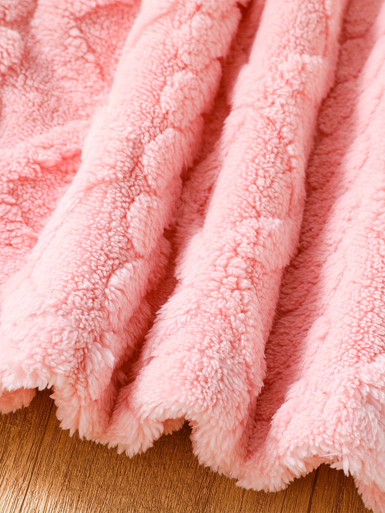 Girls' Mid-Length Double-Sided Coral Fleece Hooded Pullover