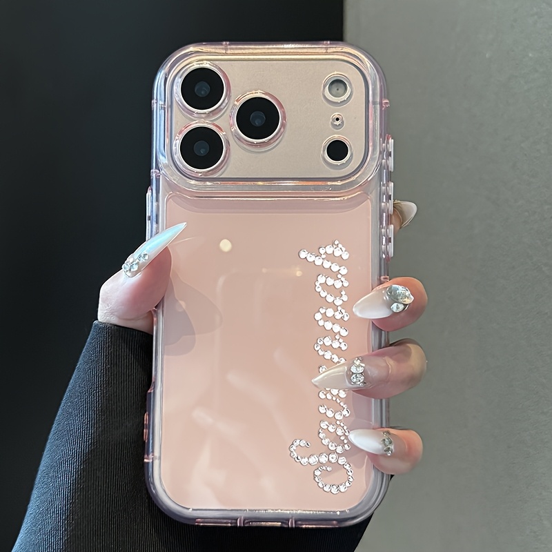TEMU Coque de téléphone : Coque personnalisée avec lettre de prénom en strass et couleur gelée pour iPhone 18 Pro Max 18 Pro 17 Pro Max 17 Pro 17 16