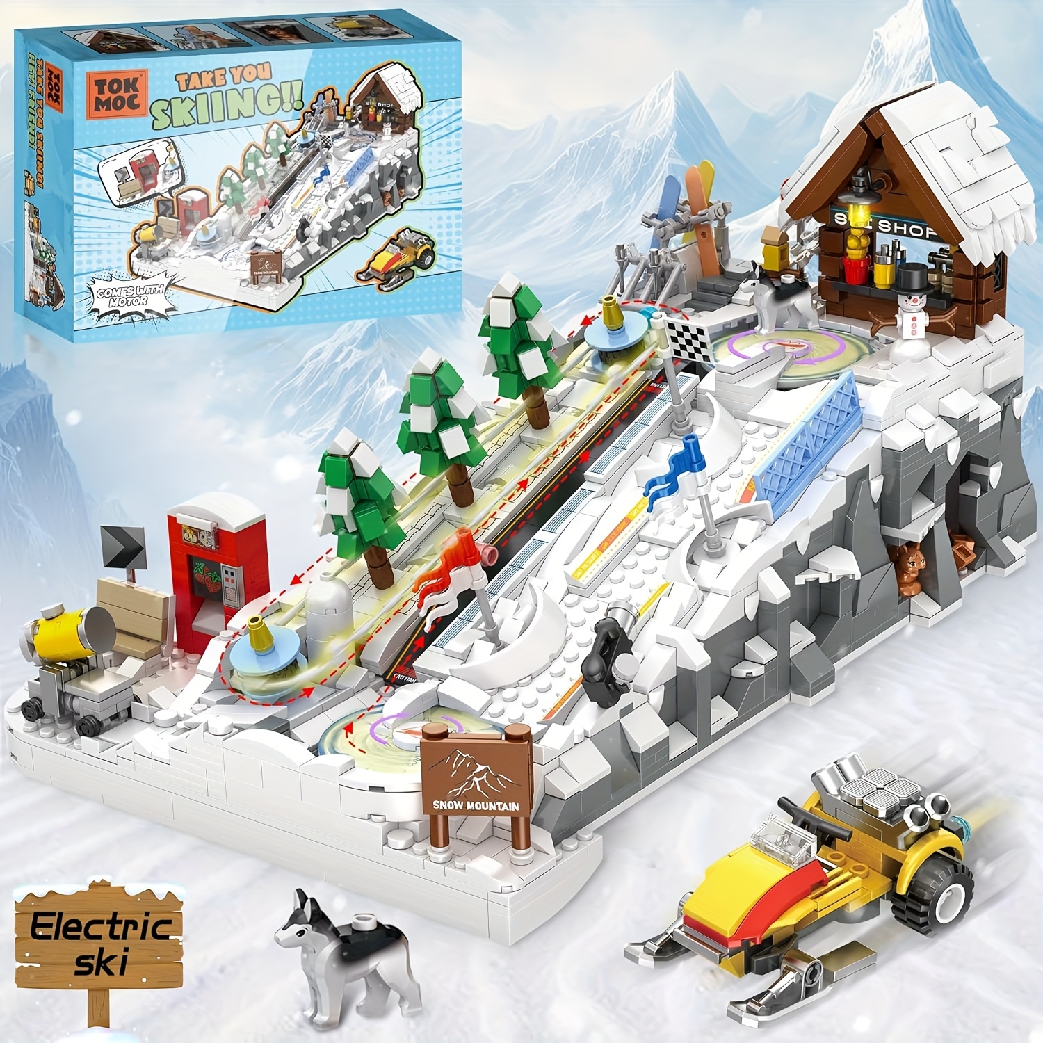 

Sets For Adults, Ski Resort Building Toy With A Ski Shop And , Models Construction, Birthday For Adult Teen And (2200pcs)