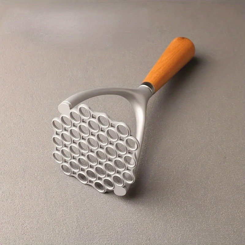 TEMU 1pc [manual Masher For ] Stainless Steel Potato Masher With Non-slip Handle - Manual Kitchen Gadget For Effortless Mashing Of Fruits And
