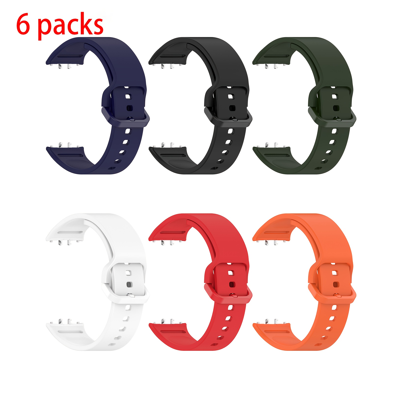 TEMU 6pcs Compatible For 3 Bands, Expandable Buckle Strap With Options (,, Grey,, Navy,) - Compatible For 3 Smartwatch Replacement Wristbands