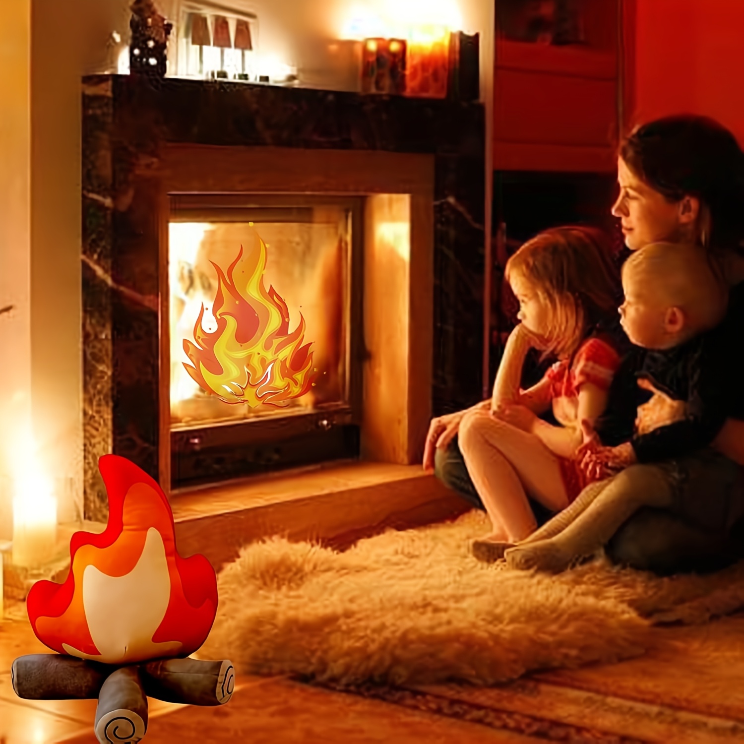 Campfire Plush Toy, Soft Simulation Bonfire