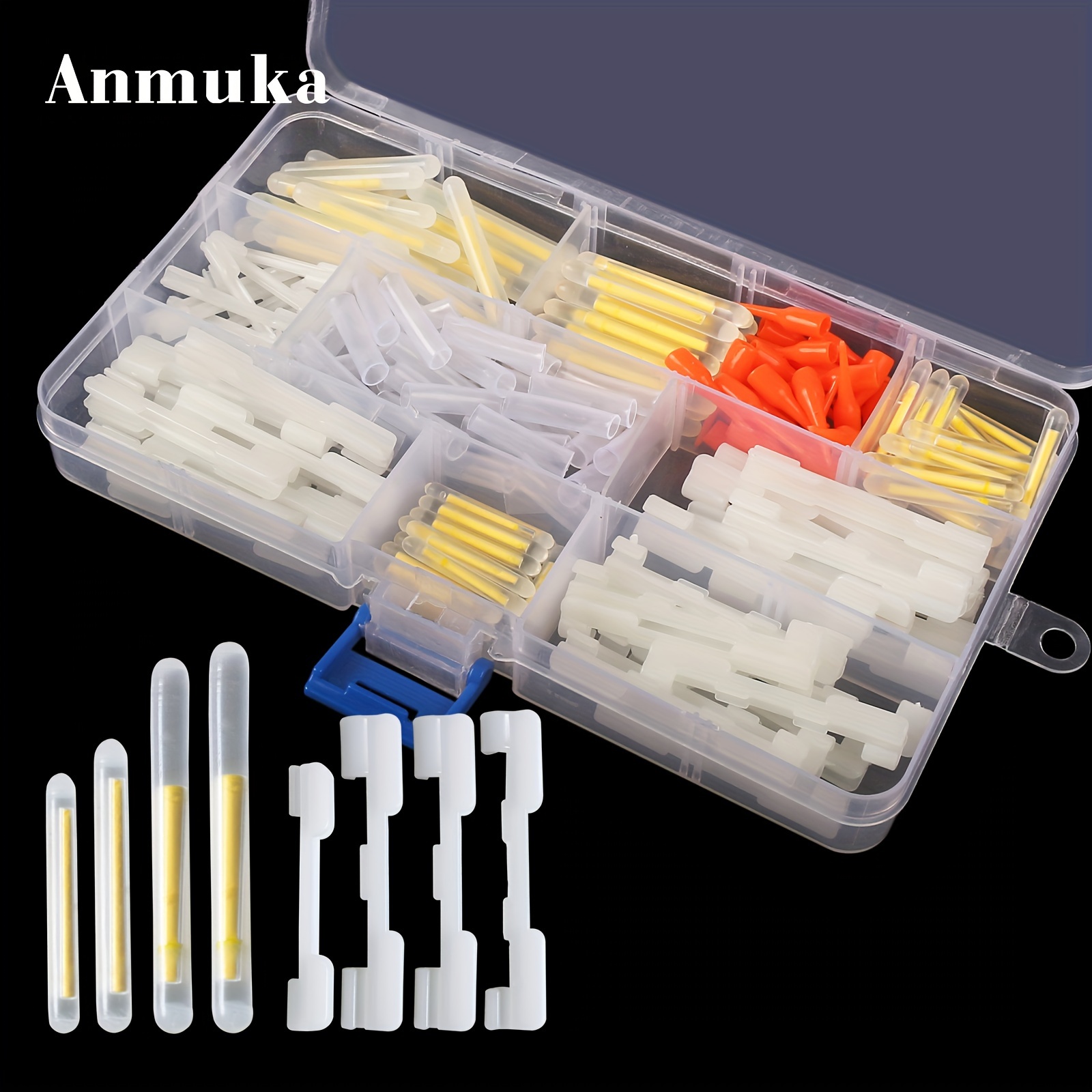 

Anmuka 190-piece Night Fishing Glow Stick & Accessory Kit - Durable Pe Material, Fluorescent Floats & Electronic Clips