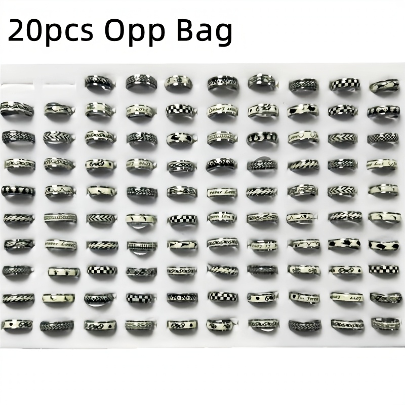 E-shop 10//100 Stück/Pack Edelstahl Material Sticker Handwerk Herren- Damenringe Großhandel Ringgröße 17mm-21mm Damen Mode Stapelringe