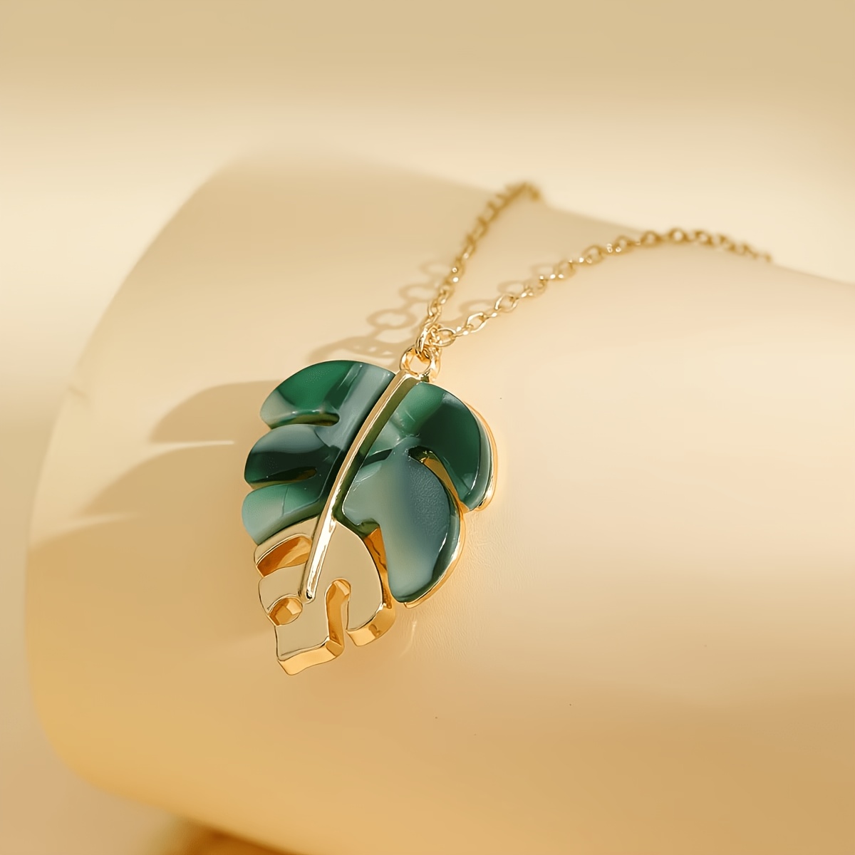 Bohemian Irregular Leaf Pendant Necklace, Elegant Gift