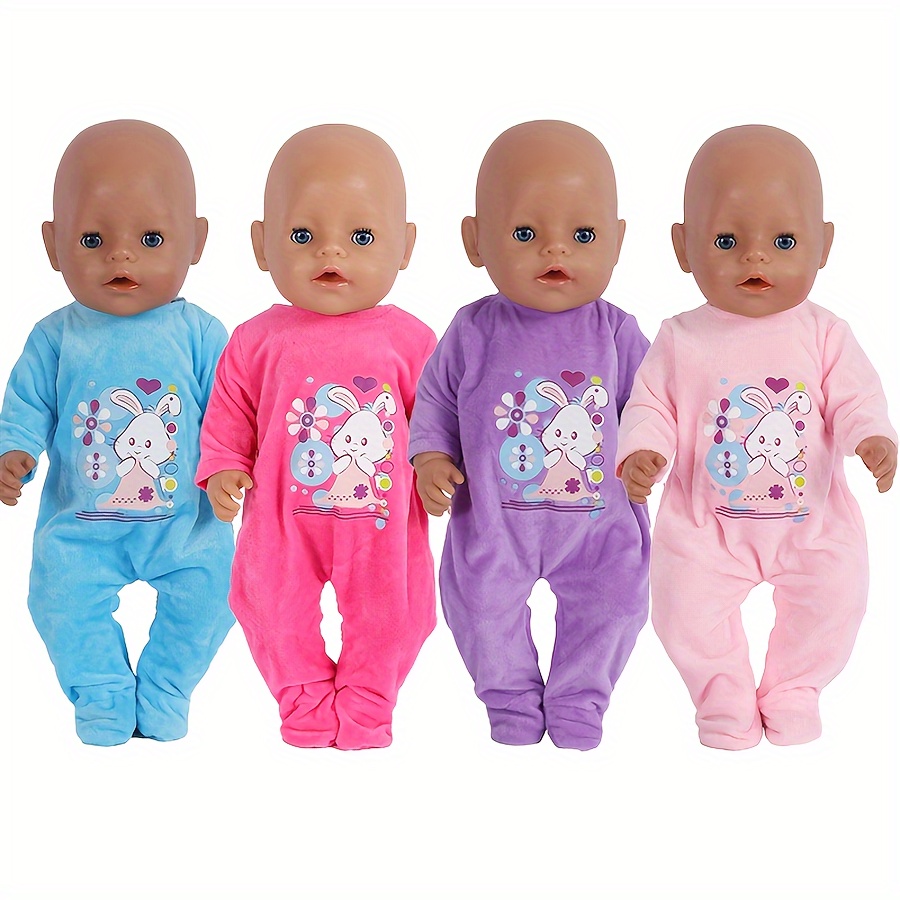 

Cute Bunny Pattern Doll Bodysuit For 17-18 Inch Baby Dolls And 43-45cm Newborn Baby Dolls (excluding Dolls)