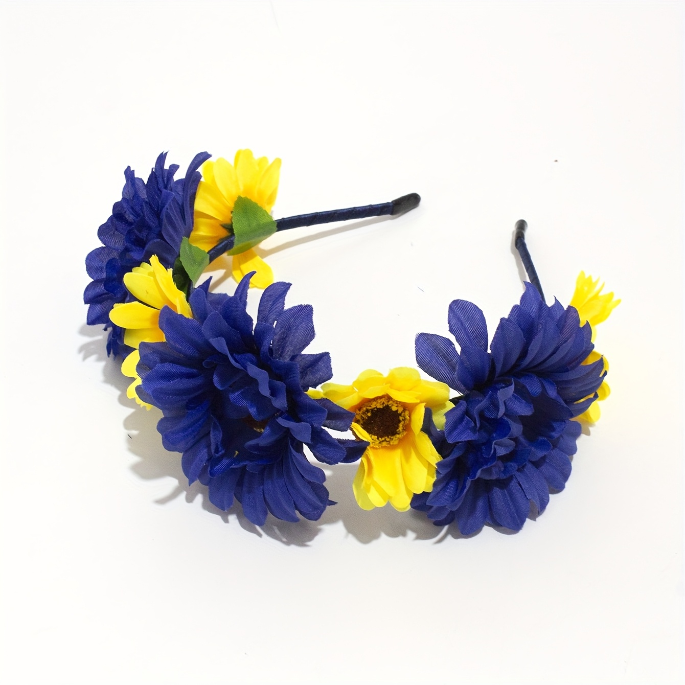 E-shop 1 Stück Damen Farbblock Sonnenblumen-Stirnband, Blau-Gelbes Design für Party, Festival, Sommerurlaub oder Junggesellinnenabschied Accessoires