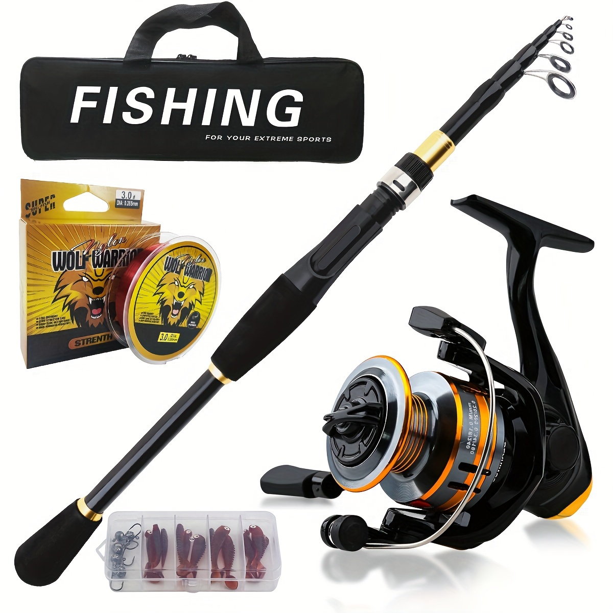 6' /7' /8' Spinning/casting Fishing Rod Lure Line Fishing - Temu