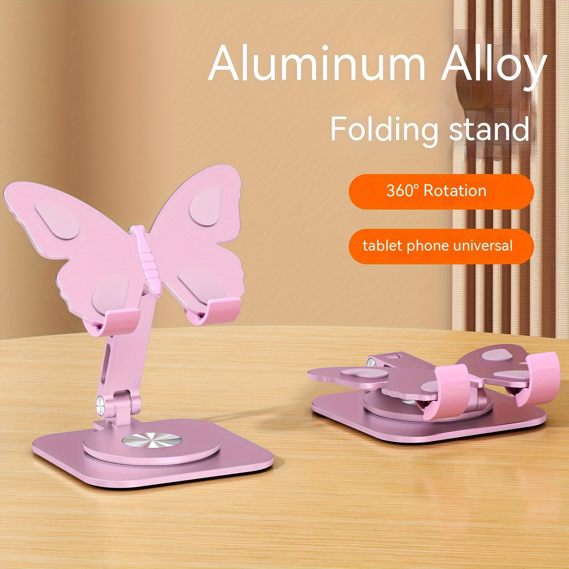 

Cute Butterfly Aluminum Alloy Phone Stand 360 ° Rotable Stand Flat Stand Small Decoration Stand