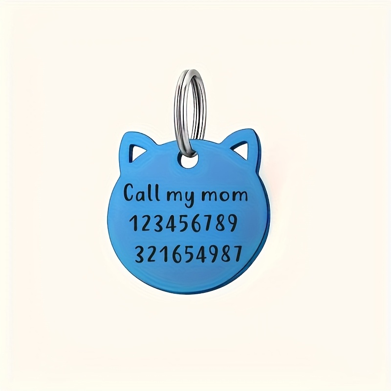 TEMU 1pc Personalized Pet Id Tag, Free Customization Service, Alloy, Dog Tag Engraved With Name And Phone Number