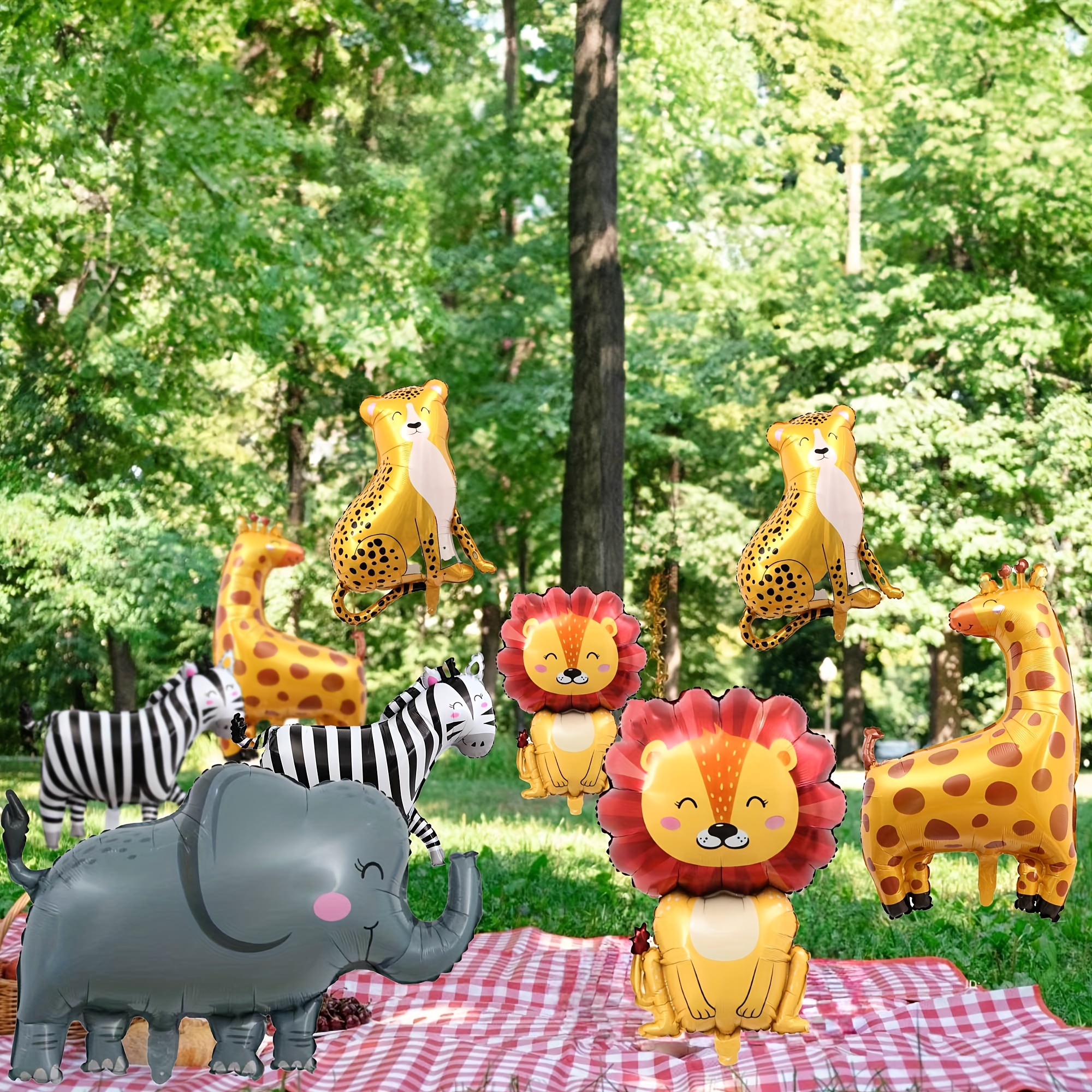 Bambini 10 pezzi 12 pollici giungla animali selvaggi in lattice palloncini  festa di compleanno decorazioni giungla festa animale palloncini