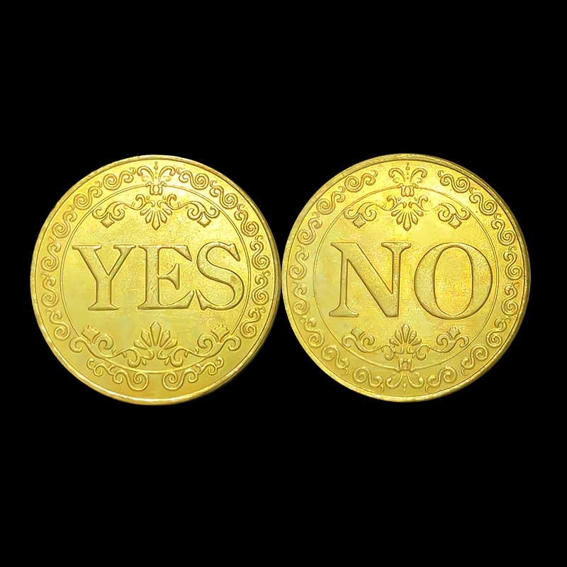 1 медная монета для принятия решений yes или no, разные цвета, идеальная примета, подходящая для вечеринок, магических аксессуаров и праздничного домашнего декора,   подарок на рождество и   год подробные сведения 8