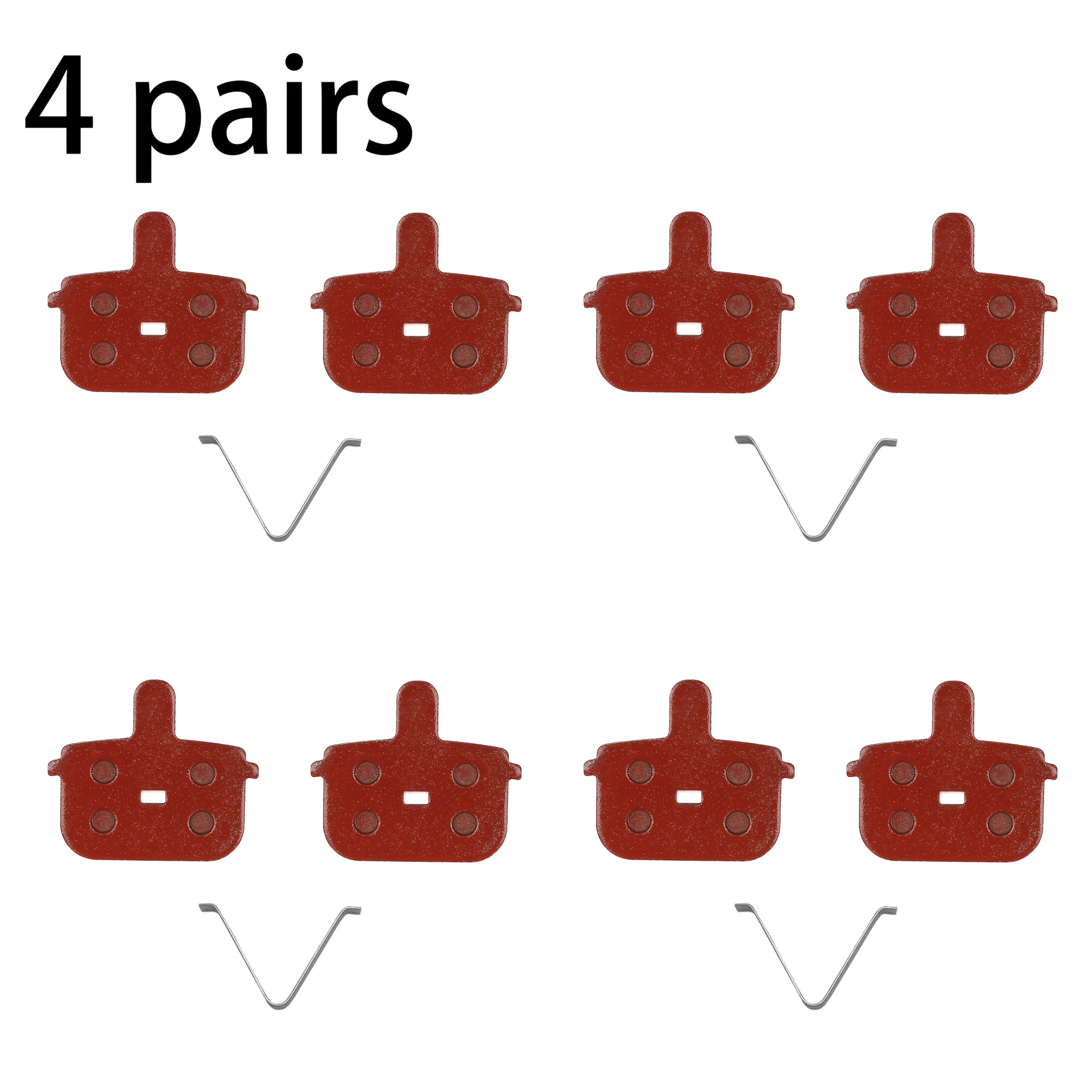 TEMU 4 Pairs Bike Brake Pads, Bike Disc Resin Brakes Pad, Semi Metal Smooth Braking Cycling Pads Kit Mute Accessory Brake Pads Replacement For