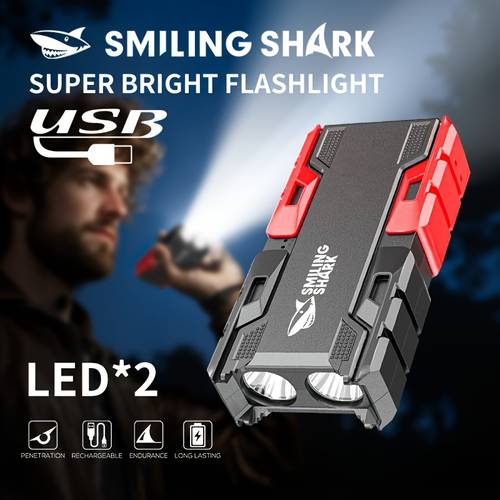 1pc portable power bank flashlight rechargeable 3 handheld small flashlights pocket size edc light usb c torch light for camping hiking charging
