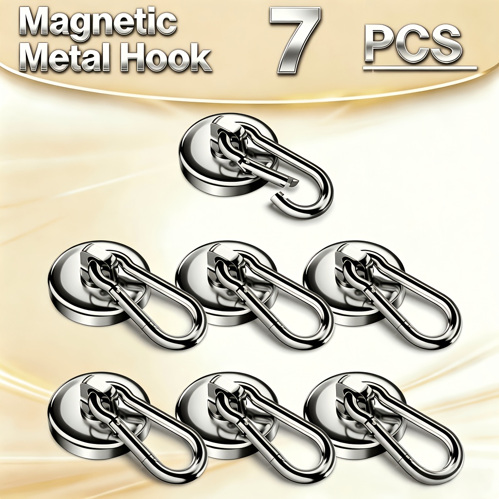 TEMU 360° Rotatable Strong Magnet Climbing Clip Hook, Neodymium Magnet Adhesive Hook, Strong Load-bearing And Non-falling, Classic And Durable;