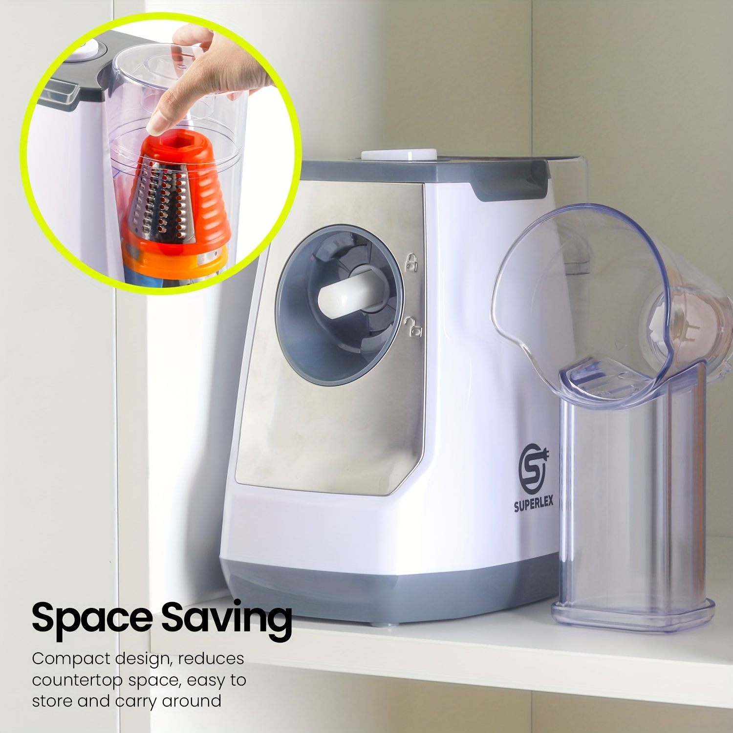 SUPERLEX 5-in-1 Electric Grater Vegetable Slicer and Food Processor