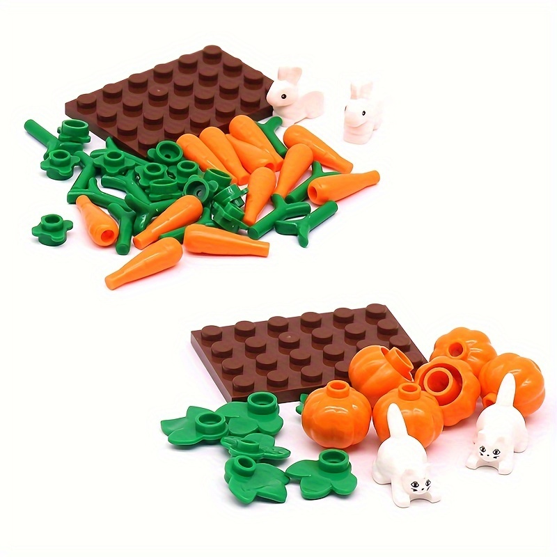 Halloween Pumpkins Patch Carrot Field Building Block Set