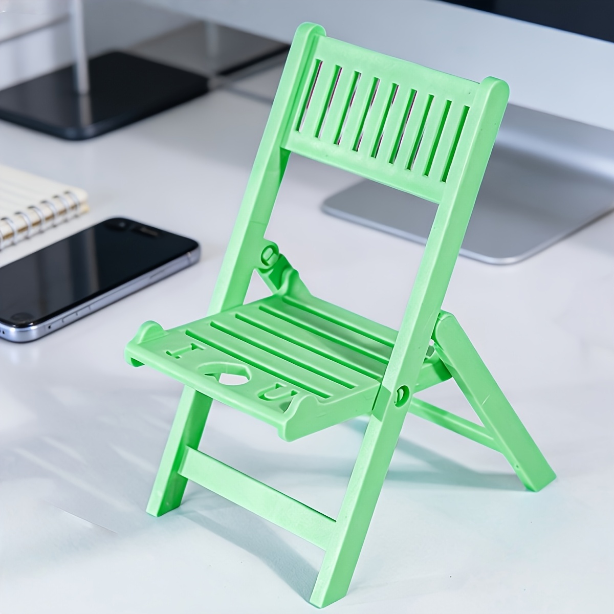 TEMU Supporto per telefono a forma di sedia , mini supporto da scrivania in plastica universale antiscivolo per cellulare, per decorazione della