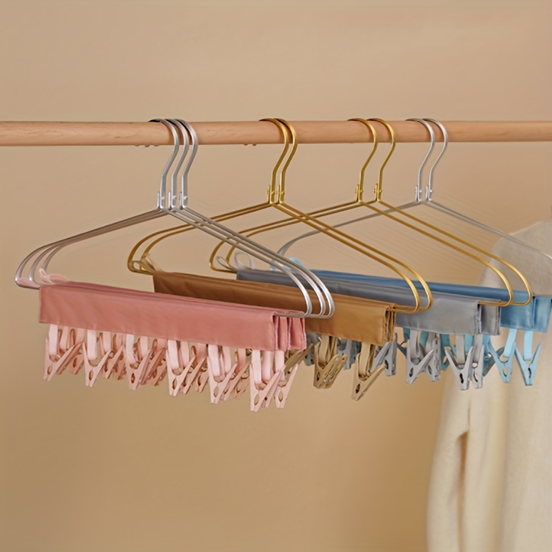 2pcs portable travel fabric clothes hanger multifunctional folding clothes clip sock underwear clip for hotel travel accessories drying rack details 8