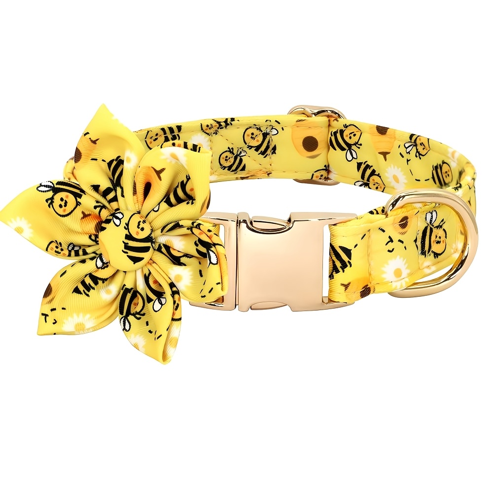 Adjustable Dog ID Collar Flower Pet Necklace