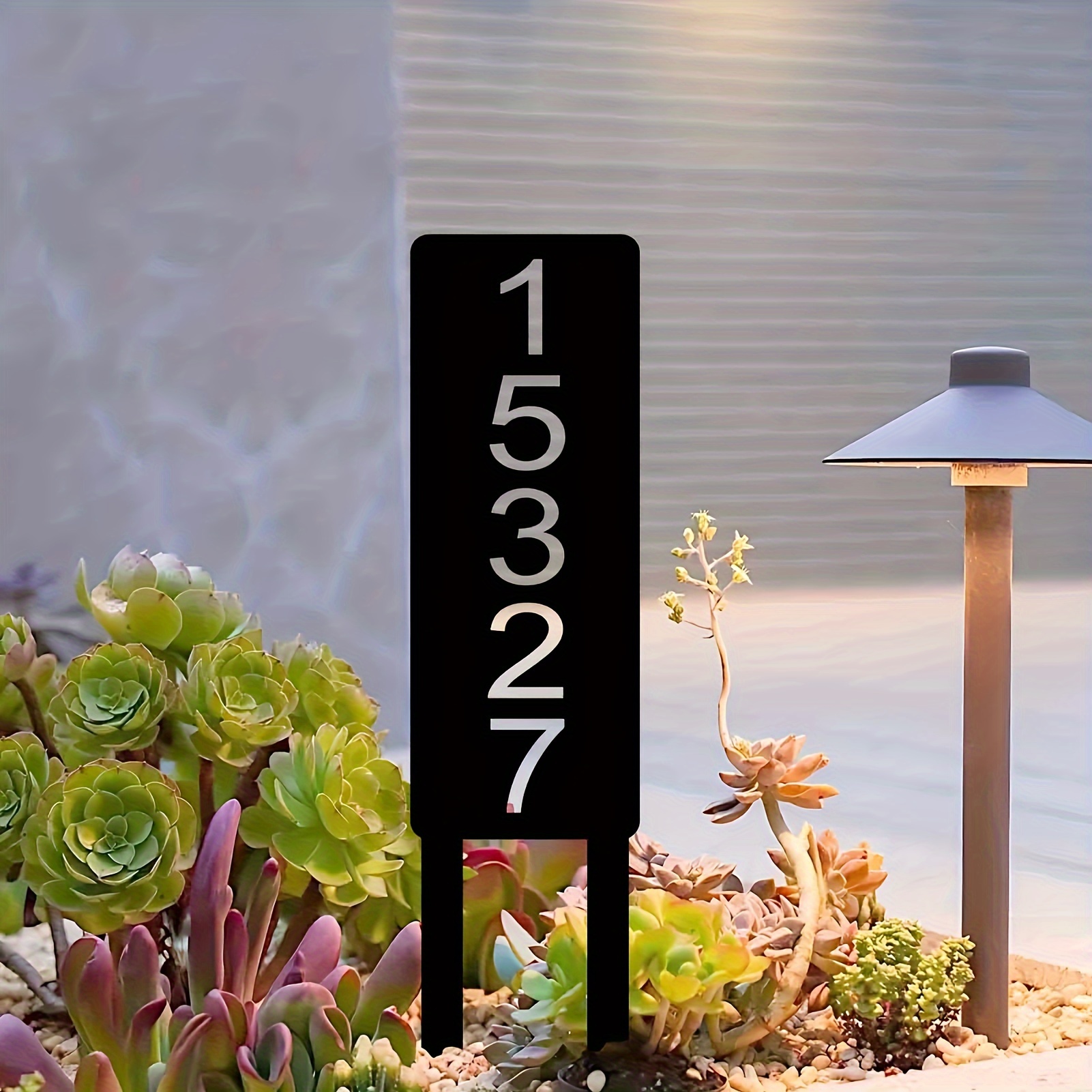 

Customizable Metal Address Number Plaque With Stake - , For Garden & Yard, Multipurpose Metal Sign With English Numbers, Outdoor Mounting