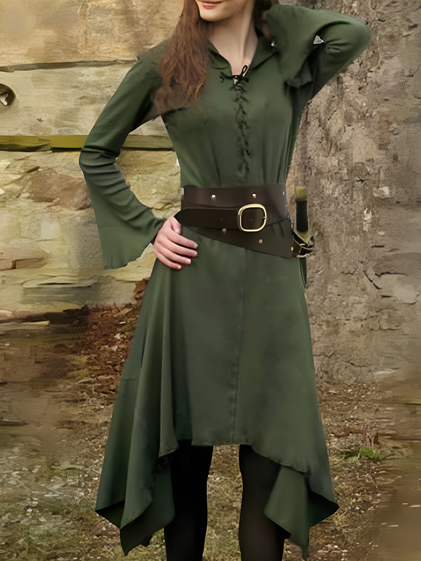 CLEARANCE Crewneck Dress Medieval Dress Green Dresses for Women Renaissance  Dresses Corset Dress Goth Dress Women Costumes Retro Short Sleeve Midi  Dresses Women Dress Neck Waist Shapewear Dress 